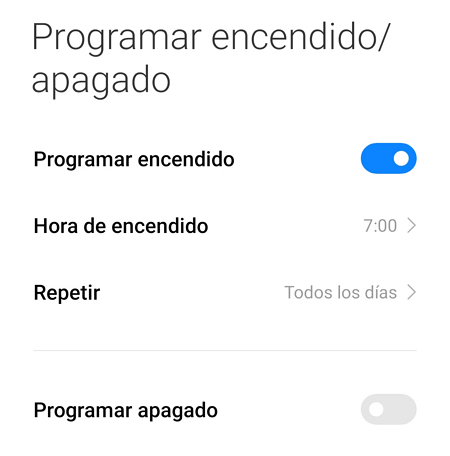 programar encendido del celular automatico