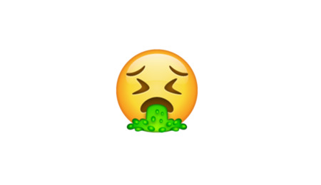 emoji con cara vomitando significado