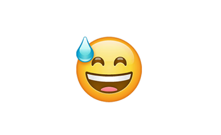 emoji sonriendo nervioso con gota significado