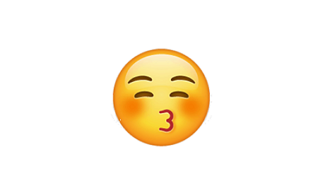 emoji sonrojado con gesto de beso significado