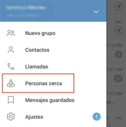 ¿Como buscar grupos de Telegram cerca de ti. Paso 2