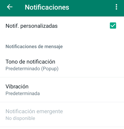 ¿Como personalizar las notificaciones de un chat grupal de WhatsApp